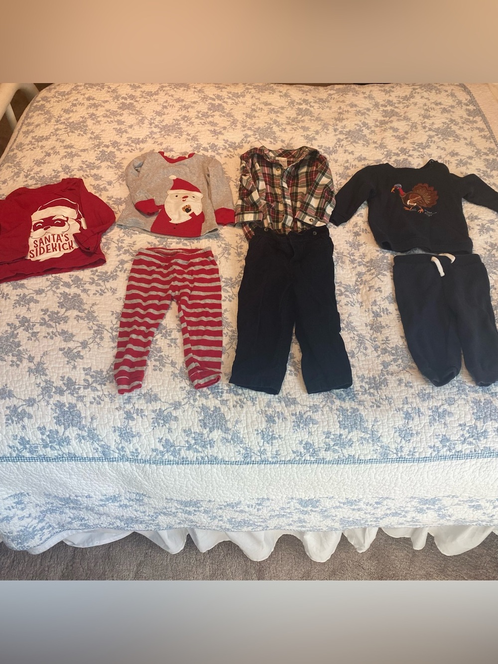 Toddler Boy 12-18 Month Thanksgiving and Christmas Outfit Bundle